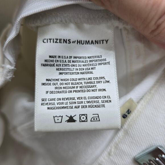 Citizens of Humanity Demy Cropped Flare Jeans Women SZ 29 Cotton Blend White - Picture 8 of 9